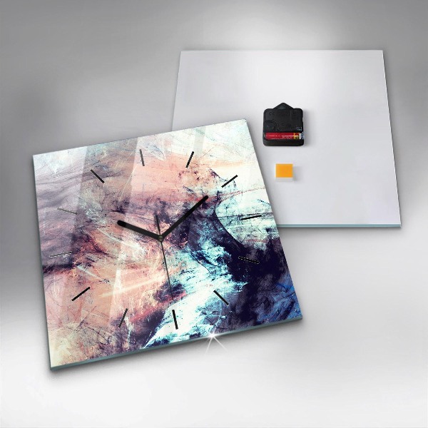 Pendule carrée en verre Peinture abstraite