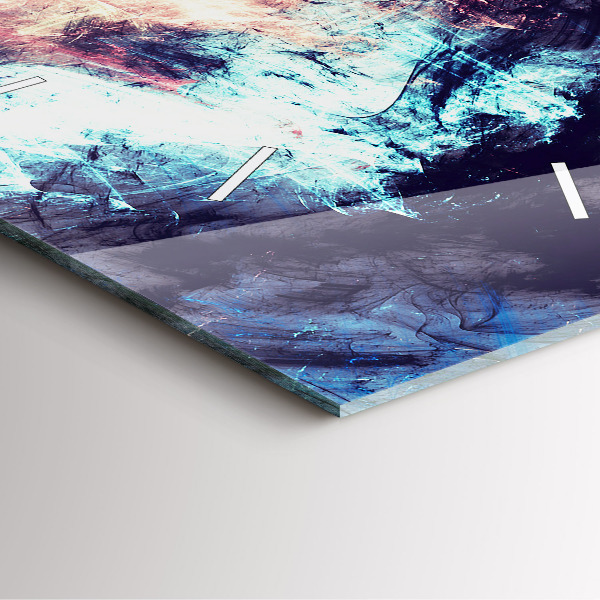 Pendule carrée en verre Peinture abstraite