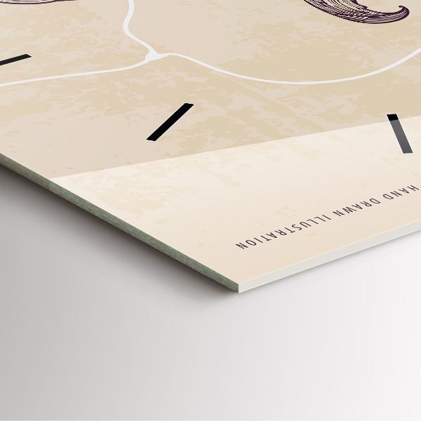 Pendule carrée en verre Homme avec une pipe