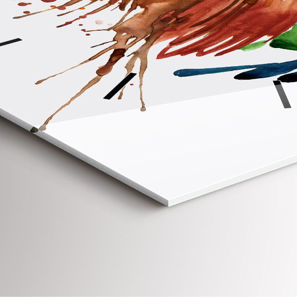 Pendule carrée en verre Coq coloré