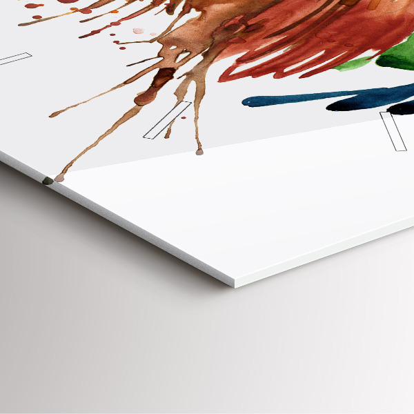 Pendule carrée en verre Coq coloré