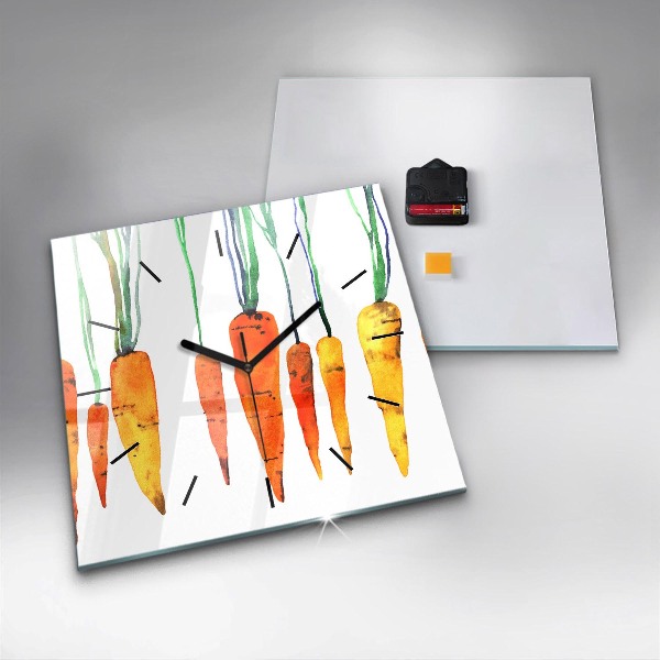 Pendule carrée en verre Illustration de carotte