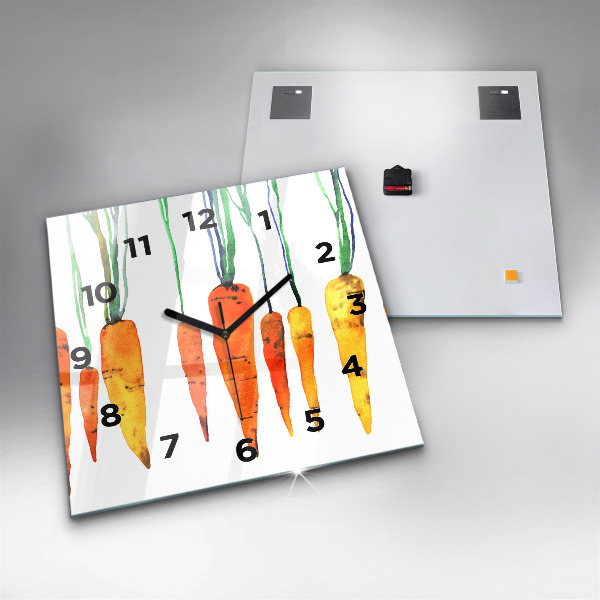 Pendule carrée en verre Illustration de carotte