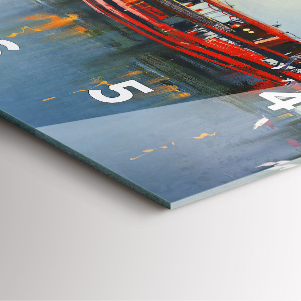 Pendule carrée en verre Bateau de pêche au port