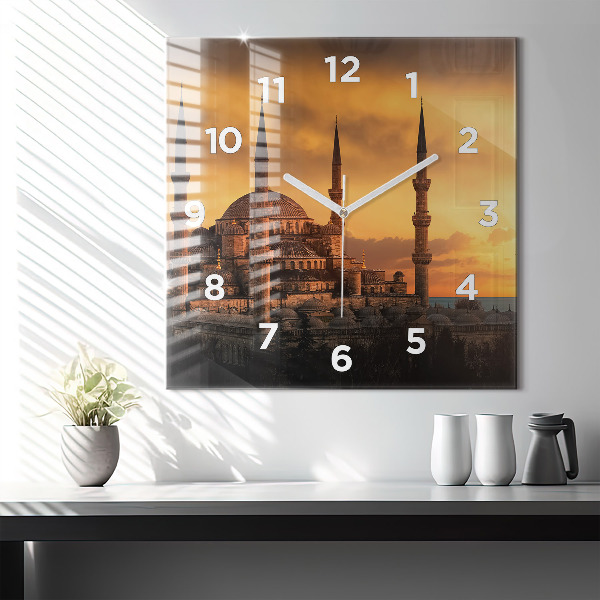 Pendule carrée en verre Mosquée à Istanbul