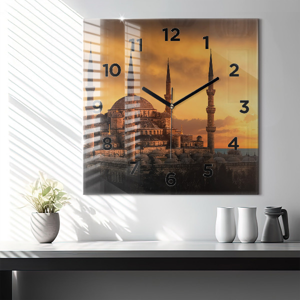 Pendule carrée en verre Mosquée à Istanbul