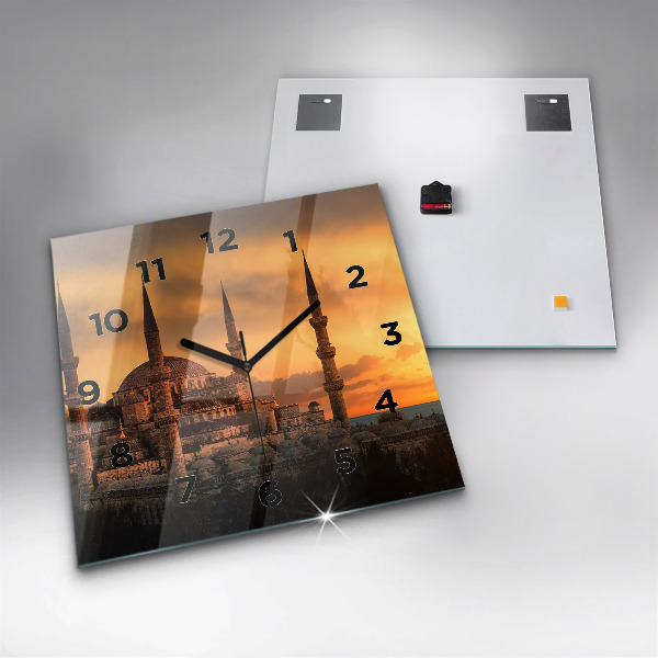 Pendule carrée en verre Mosquée à Istanbul