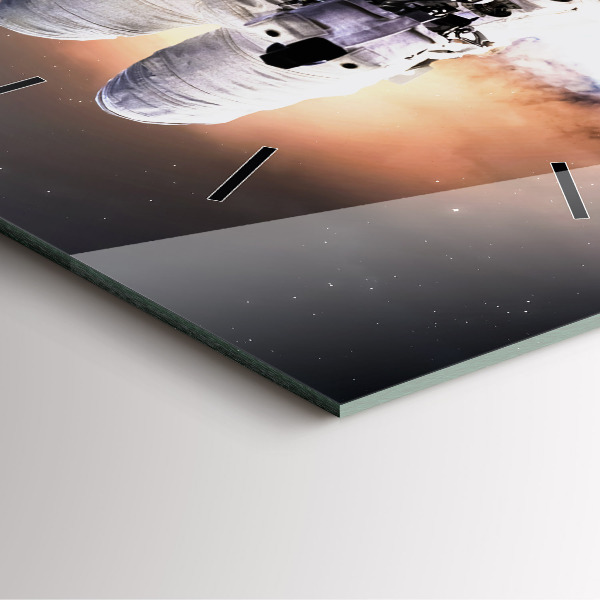 Pendule carrée en verre 'Astronaute dans l''espace'