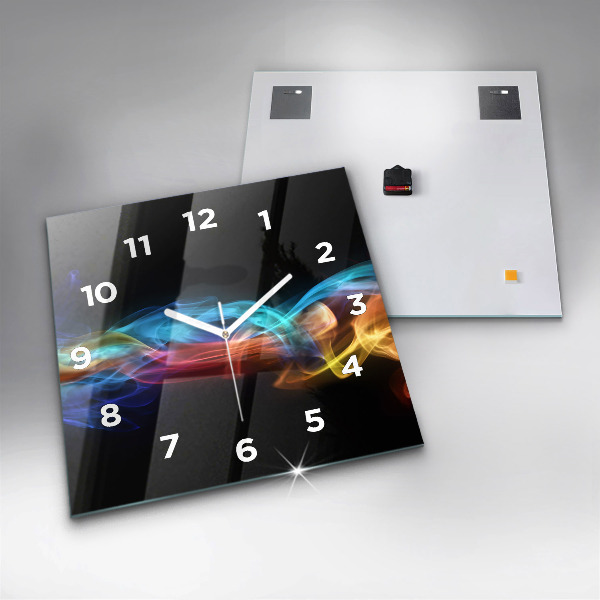 Horloge murale carrée Lignes colorées abstraites