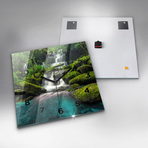 Pendule carrée en verre Cascade Thaïlande