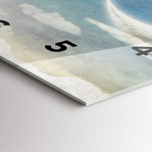 Pendule carrée en verre Fille sur la lune