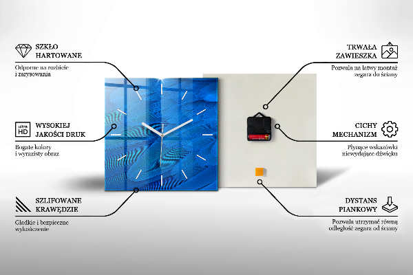 Horloge murale carrée 'Fleur d''orchidée sur l''eau'