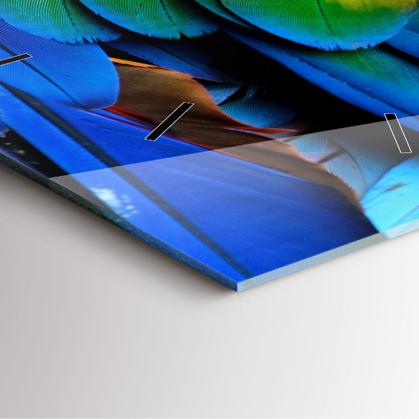 Pendule carrée en verre 'Ailes d''oiseaux colorées'