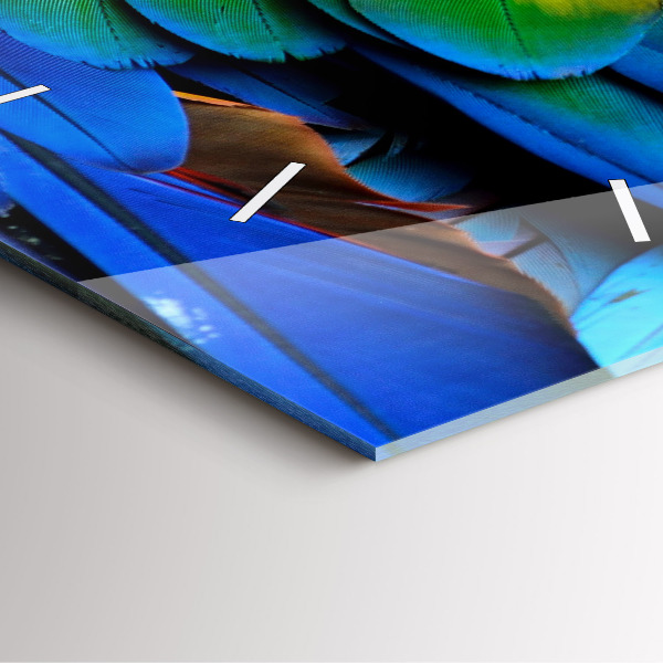 Pendule carrée en verre 'Ailes d''oiseaux colorées'