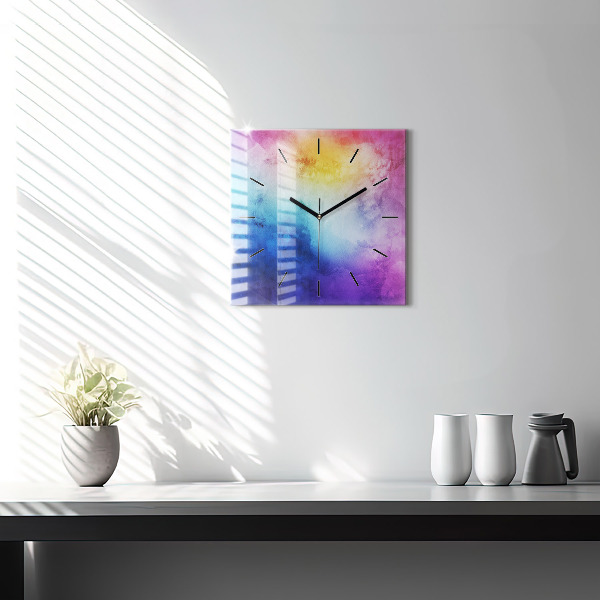 Pendule carrée en verre Taches colorées