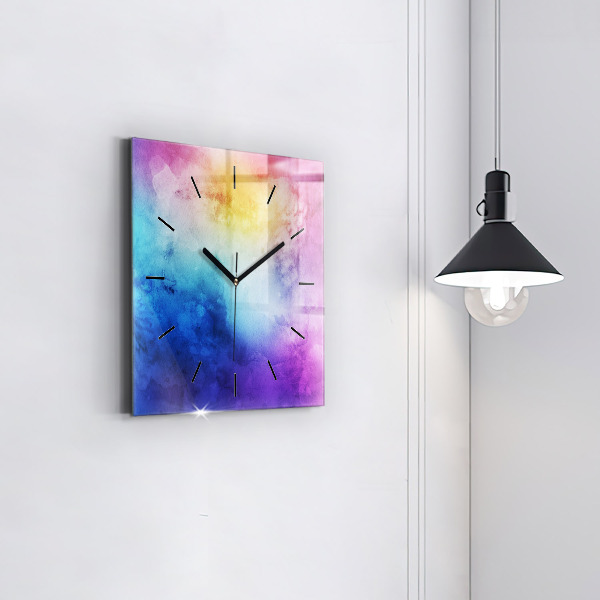 Pendule carrée en verre Taches colorées