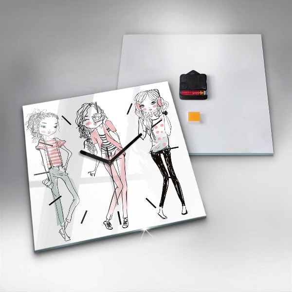 Pendule carrée en verre Mode féminine