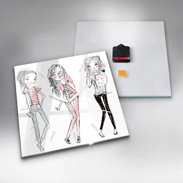 Pendule carrée en verre Mode féminine