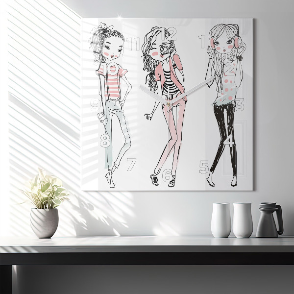 Pendule carrée en verre Mode féminine