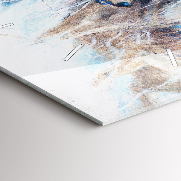 Pendule carrée en verre Les loups dans la forêt