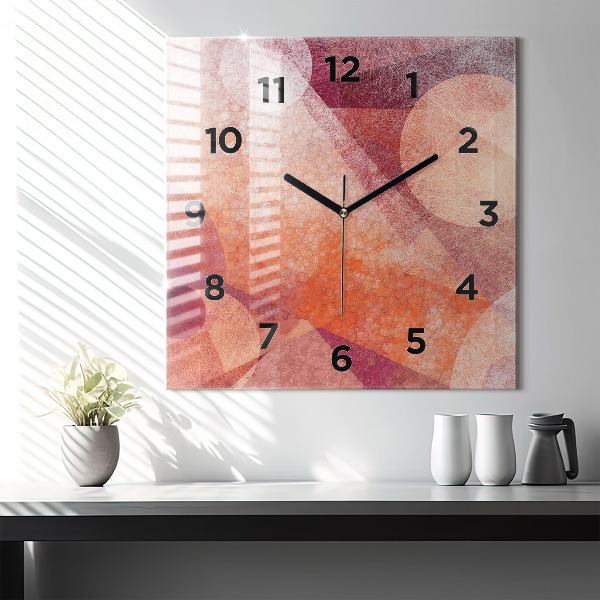Horloge murale carrée Abstraction géométrique