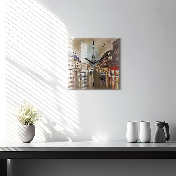 Horloge murale carrée Architecture de la ville de Paris