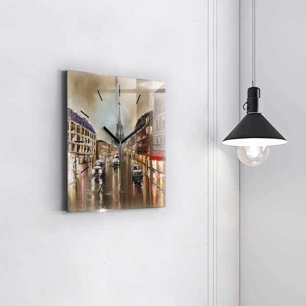 Horloge murale carrée Architecture de la ville de Paris