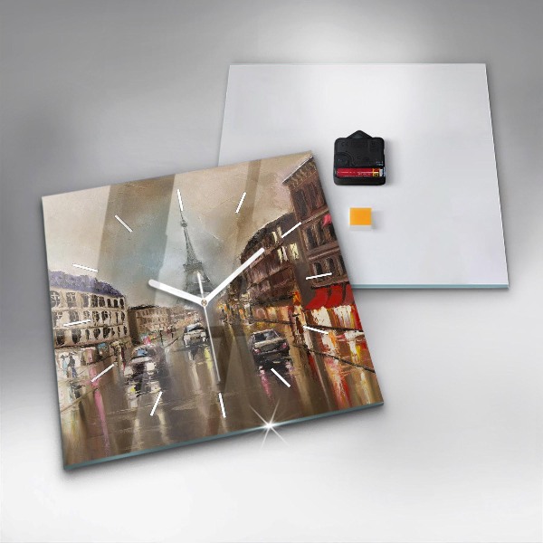 Horloge murale carrée Architecture de la ville de Paris