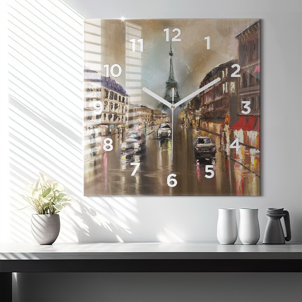 Horloge murale carrée Architecture de la ville de Paris