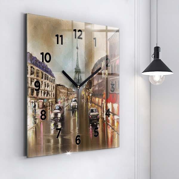 Horloge murale carrée Architecture de la ville de Paris