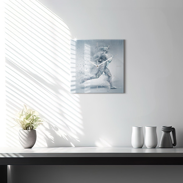 Horloge murale carrée Homme qui court