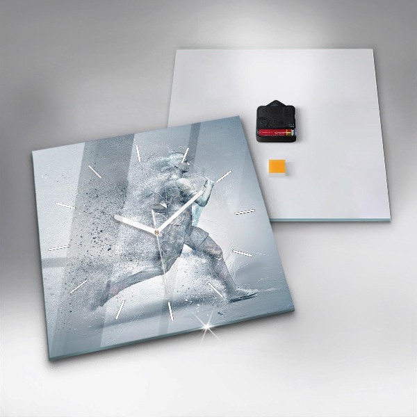 Horloge murale carrée Homme qui court