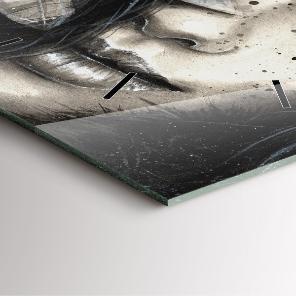 Horloge murale carrée Portrait peint