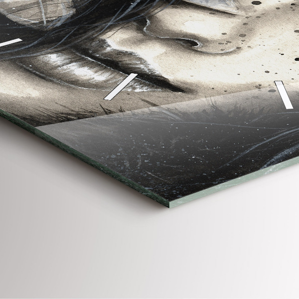 Horloge murale carrée Portrait peint