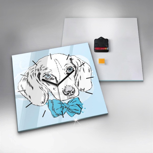 Horloge murale carrée Chiot