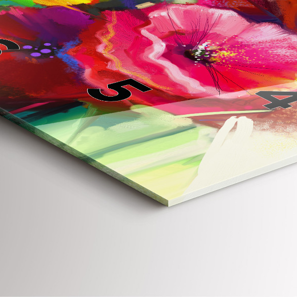 Horloge murale carrée Coquelicots colorés