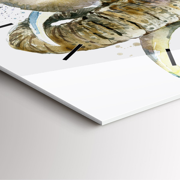 Horloge murale carrée Animaux peints éléphants