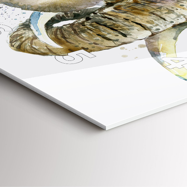 Horloge murale carrée Animaux peints éléphants