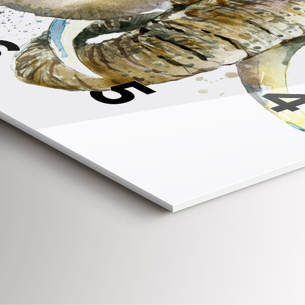 Horloge murale carrée Animaux peints éléphants