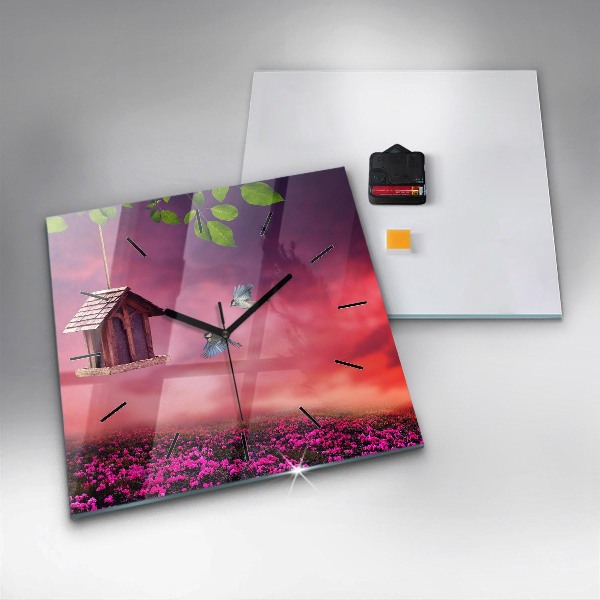 Horloge murale carrée Nichoir