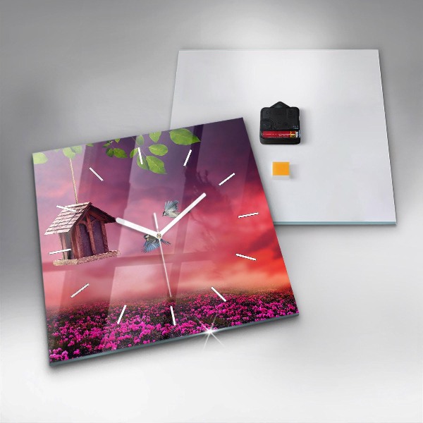 Horloge murale carrée Nichoir