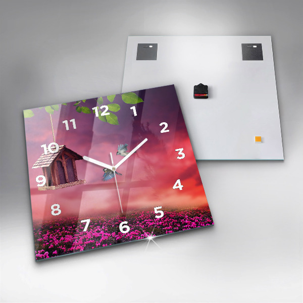 Horloge murale carrée Nichoir