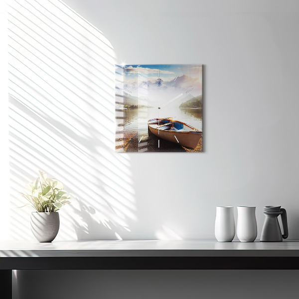 Horloge murale carrée Vue sur le lac