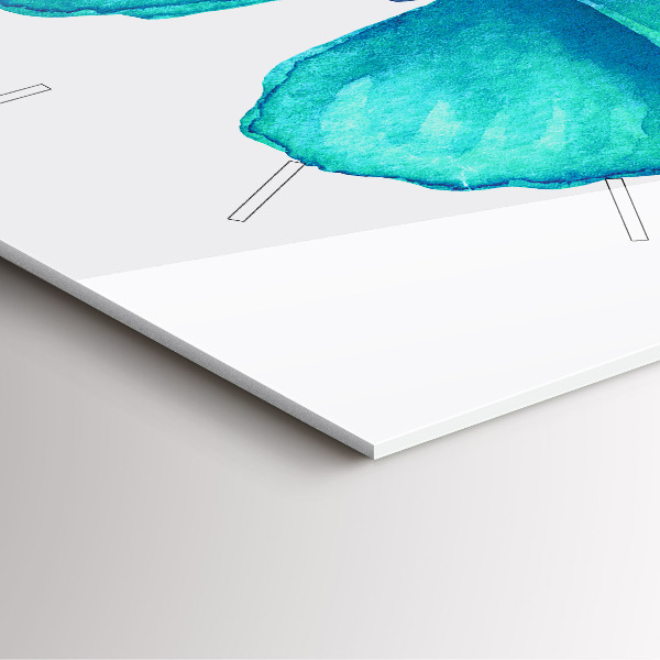 Horloge murale carrée 'Papillon d''été turquoise'