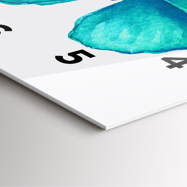 Horloge murale carrée 'Papillon d''été turquoise'