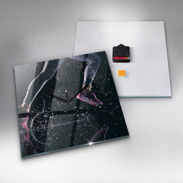 Horloge murale carrée Mode de vie sain et course à pied