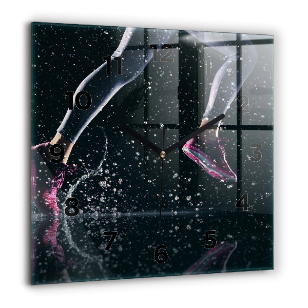 Horloge murale carrée Mode de vie sain et course à pied