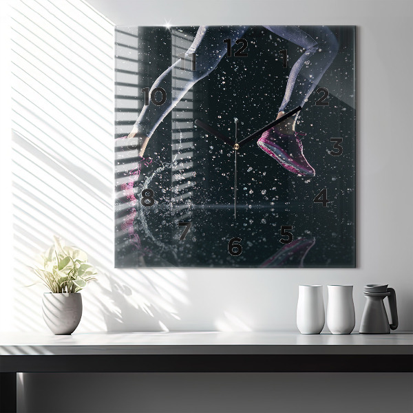 Horloge murale carrée Mode de vie sain et course à pied