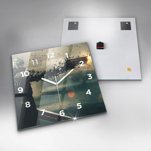 Horloge murale carrée 'Jeu d''arme mortelle'