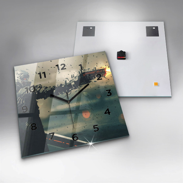 Horloge murale carrée 'Jeu d''arme mortelle'